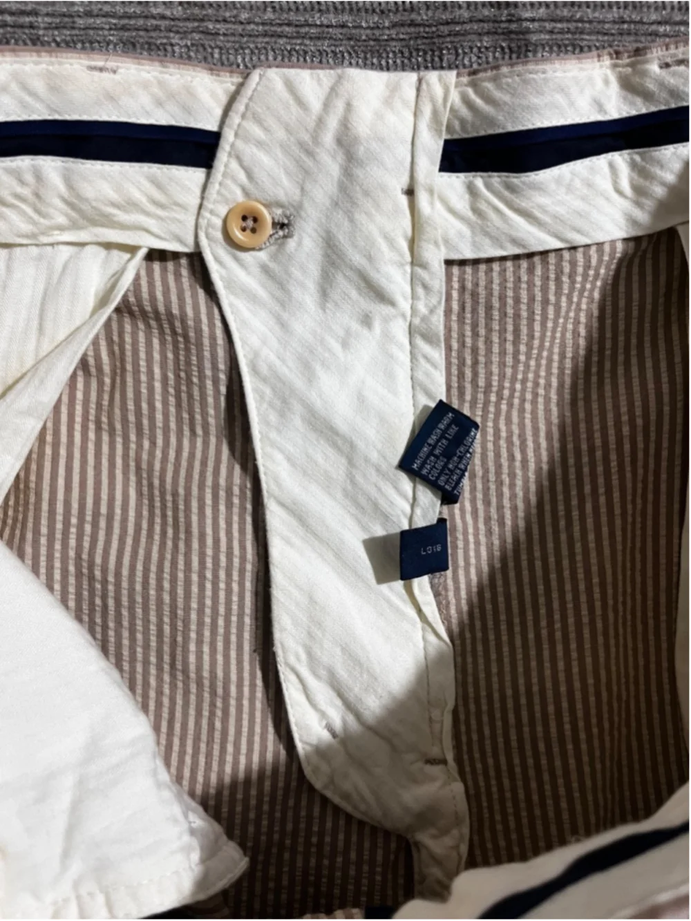 Vintage Polo Buckle Back Ralph Lauren Pants Men’s 38x30 Tan Seersucker Cotton
